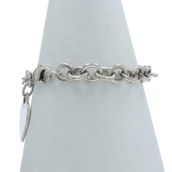 Tiffany & Co. Heart Bracelet Charm Bracelet 7 3/4" Ster 925 Engravable Starter - Picture 3 of 6